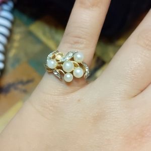 Faux pearl ring
